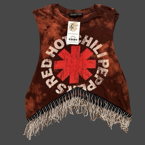 Red Hot Chili Peppers Rhinestone Fringe Tank Top. Size Small. NWT - Picture 10 of 12